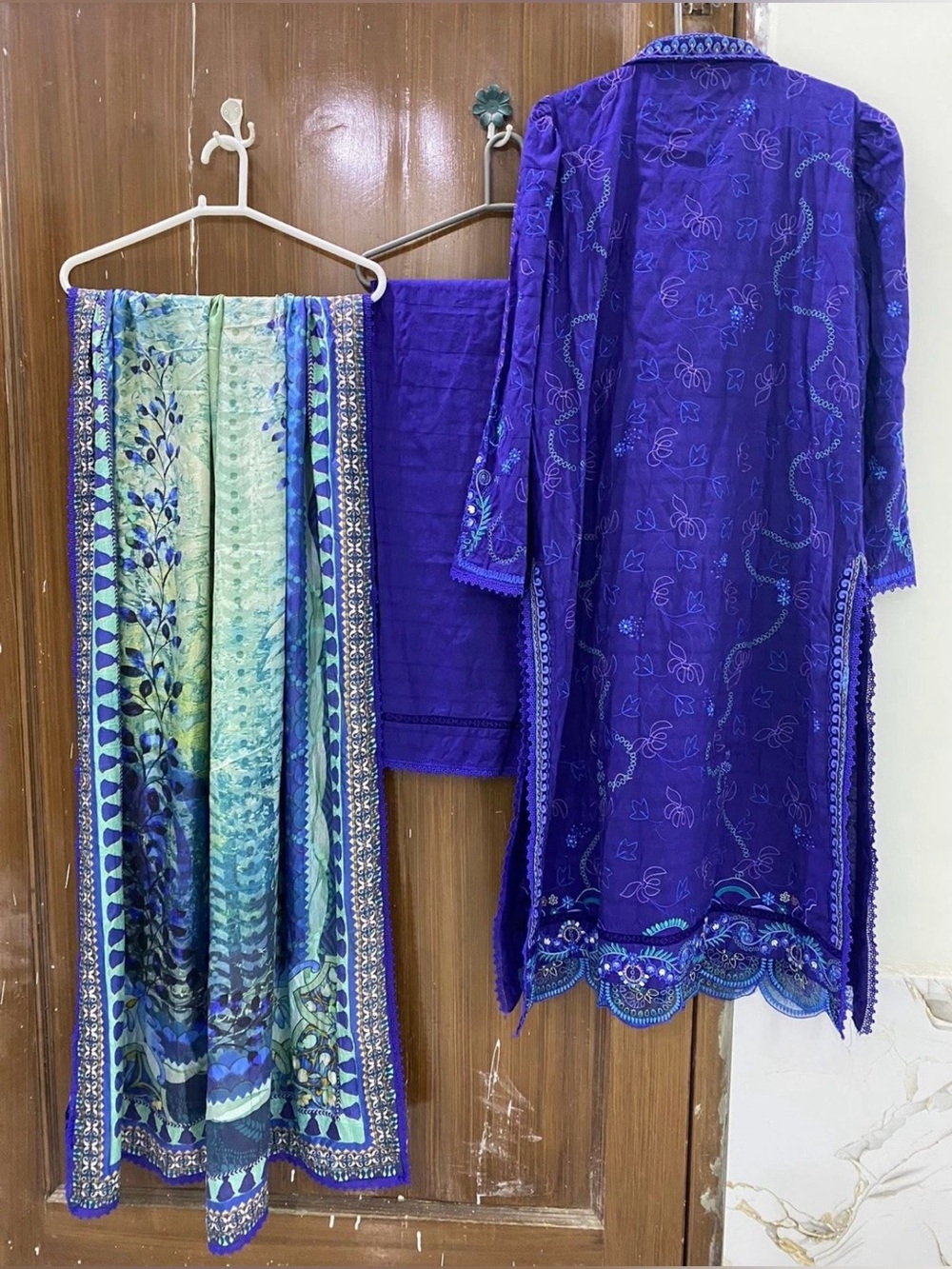 FARAH TALIB AZIZ | LAWN 25 | BERYL DEEP BLUE Indian Pakistani dress - Picture 9 of 9